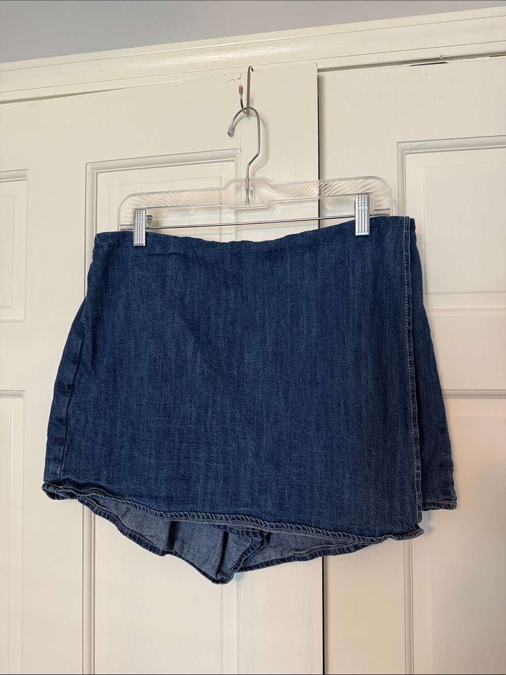 Old Navy High Waisted Faux Wrap Denim Skort - L